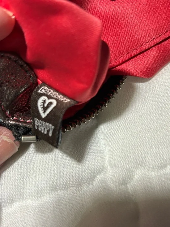 Coach Black Poppy Print Shoulder Bag or Wristlet with Metallic Trim - Picture 10 of 16